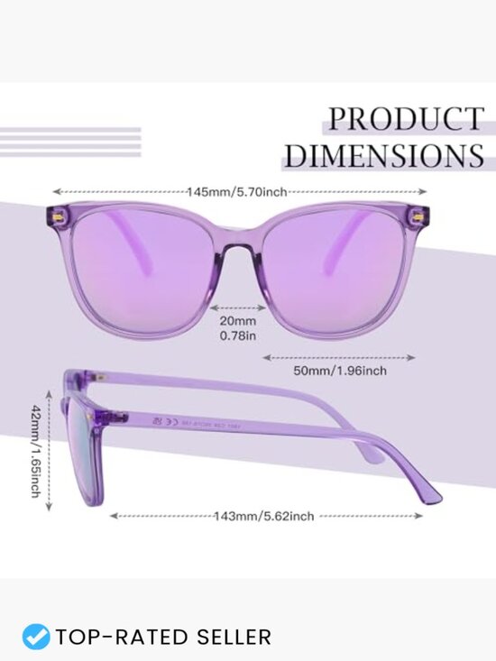 Mirrored Polarized Sunglasses Oversized Square Beach Eyewear UV400 Protection main image 3